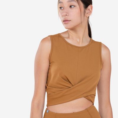 Crop Top Premium Yoga Marrón