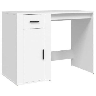 Vidaxl Escritorio De Madera Contrachapada Blanco 100x49x75 Cm