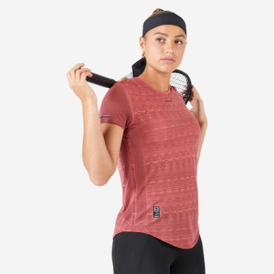 Camiseta de tenis manga corta mujer Artengo Light 990 rosa