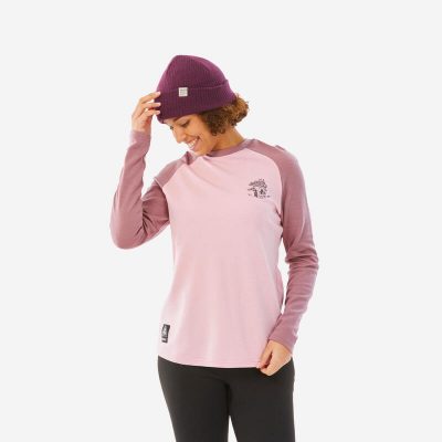 Camiseta térmica interior lana merina de esquí y nieve Mujer Wedze BL 590
