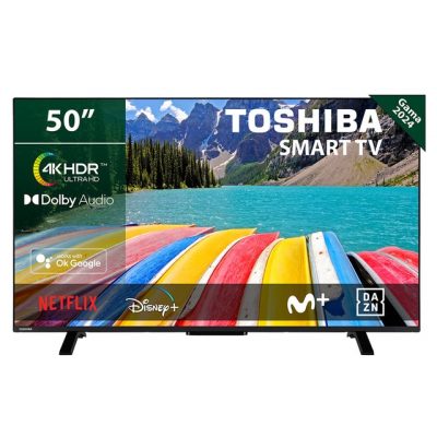 Toshiba – TV LED 126 cm (50′) Toshiba 50UV2363DG, 4K UHD, HDR10 y Micro Dimming, Smart TV, Sonido Dolby Audio.