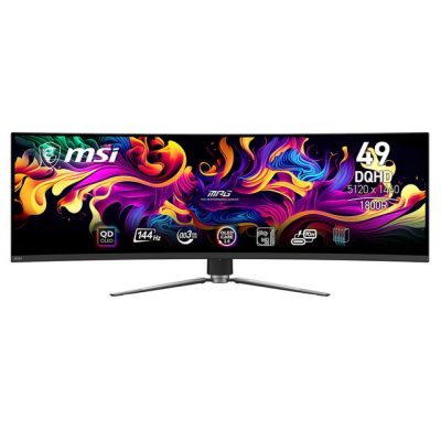 MSI – Monitor PC Gaming curvo 124,4 cm (49′) MSI MPG 491CQP, 144 Hz, OLED DQHD.