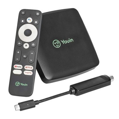 Youin – Receptor Youin You-Box T2, Android TV, sintonizador TDT integrado, Asistente de Google & Chromecast built-in.