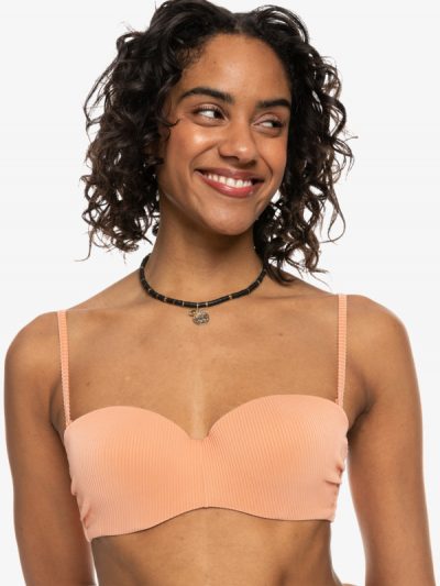 Roxy Love The Beach Vibe – Top de bikini bandeau para mujer