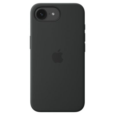 Apple – Funda de silicona Negra Apple para iPhone 16e.