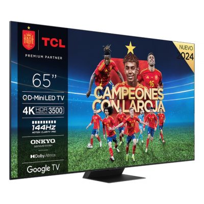 TCL – TV QD-MiniLED 164cm (65′) TCL 65C855, QLED PRO 4K HDR Premium, Smart TV Google TV compatible con Google Assistant (Reacondicionado Casi a estrenar).