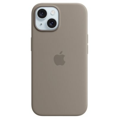 Apple – Funda de silicona color Arcilla con MagSafe para el iPhone 15.