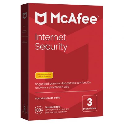 McAfee – McAfee Internet Security, 3 dispositivos, 1 año de suscripción.