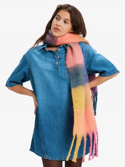 Afternoon Skies – Minivestido denim tipo camisa para mujer