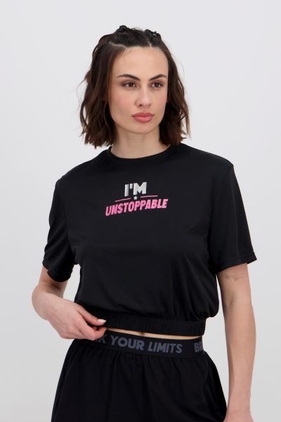 Camiseta Cropped Mr. Wonderful – Negro – Mujer talla M
