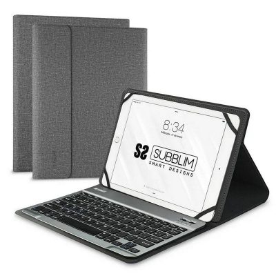 Subblim Keytab Pro Bluetooth Funda con Teclado Gris para Tablets 9.6″/10.8″