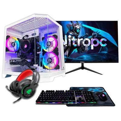 NitroPc – Sobremesa Gaming Nitropc Pack Avanzado AMD Ryzen 5 5500, RTX 3050 6GB, 16GB DDR4, 1TB M2, Win11 PRO, Accesorios + monitor 24″ FHD 165Hz.
