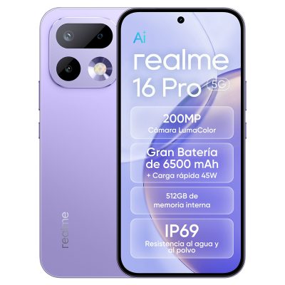 Realme – Móvil Realme 16 Pro 5G 6,78″ Mediatek Dimensity 7300 Max.