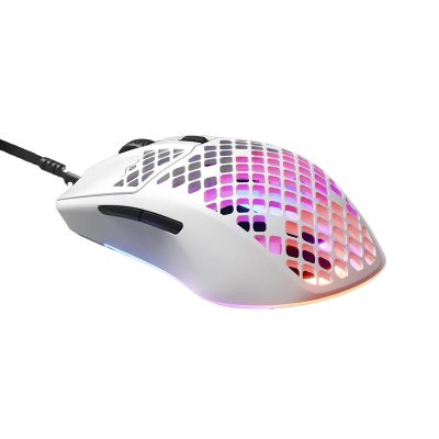 Steelseries – Ratón Gaming con cable Steelseries Aerox 3 blanco.