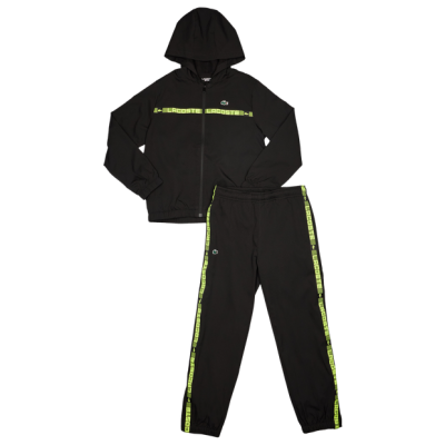 Lacoste Grid Taped Niños Chándales – Negro – Talla 122 – 130 CM – Poly Woven
