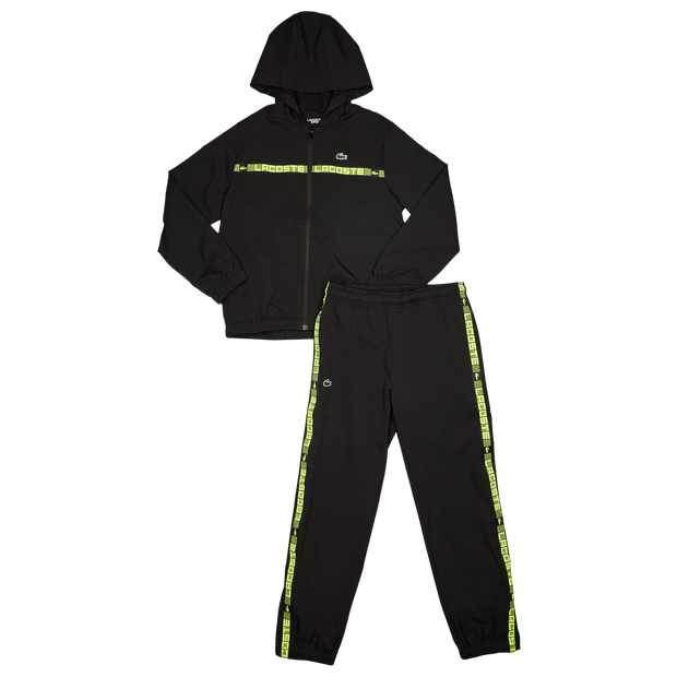 Lacoste Grid Taped Niños Chándales – Negro – Talla 122 – 130 CM – Poly Woven