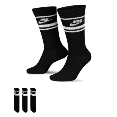 Nike 3 Pack Crew Unisex Calcetines – Negro – Talla 34 – 37.5