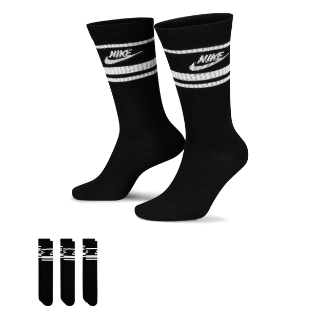 Nike 3 Pack Crew Unisex Calcetines – Negro – Talla 34 – 37.5