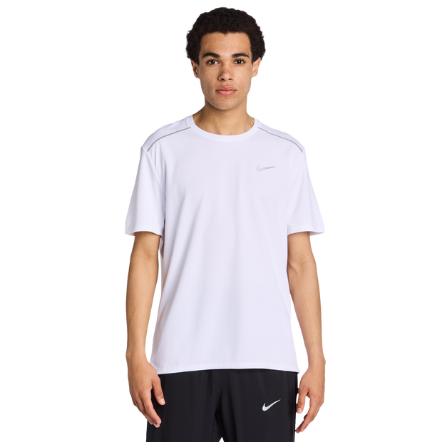 Nike Miler Hombre Camisetas – Blanco – Talla L – Poly Jersey