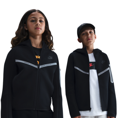 Nike Tech Fleece Niños Sudaderas – Negro – Talla 137 – 147 CM – Poly Fleece