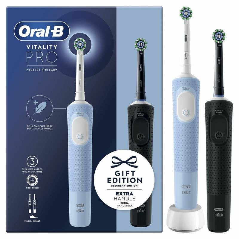 Cepillo de dientes oscilante Braun Oral-B Vitality Pro Duo 3 Modos 2 Cabezales Temporizador