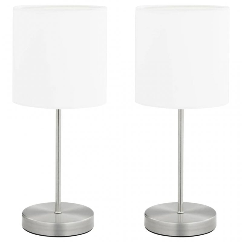VidaXL Pack 2 Lámparas de Mesa Táctiles E14 Blanco