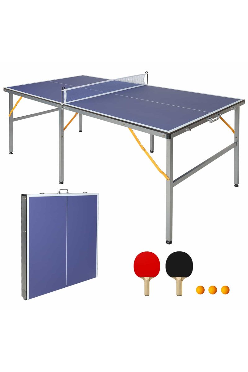 Mesa De Ping-pong 182×91 CM – Plegable Y Portátil – Azul – Mesa De Ping-pong MKP