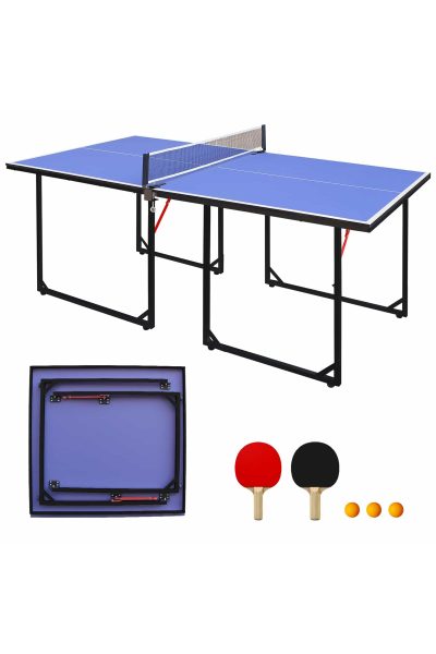 Mesa De Ping-pong 6 Pies – Plegable – Negra Y Azul – Mesa De Ping-pong MKP